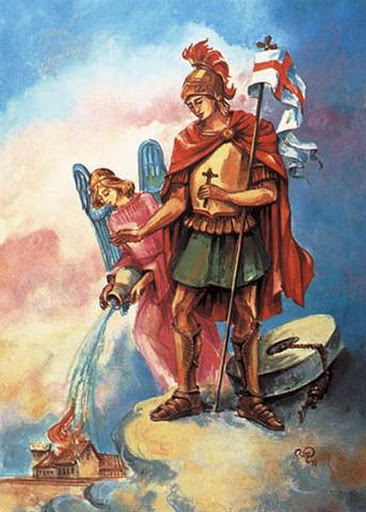 Rysunek przedstawiający Świętego Floriana.