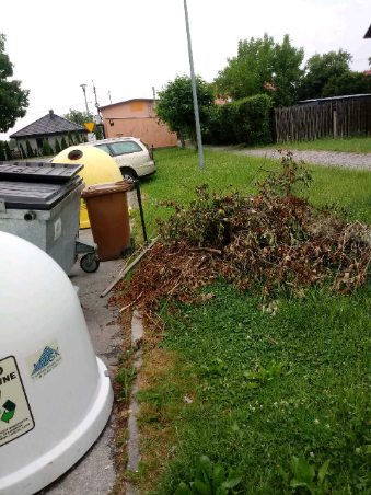 Zdjęcie obrazujące przypadek nieprawidłowego pozbywania się odpadów komunalnych.