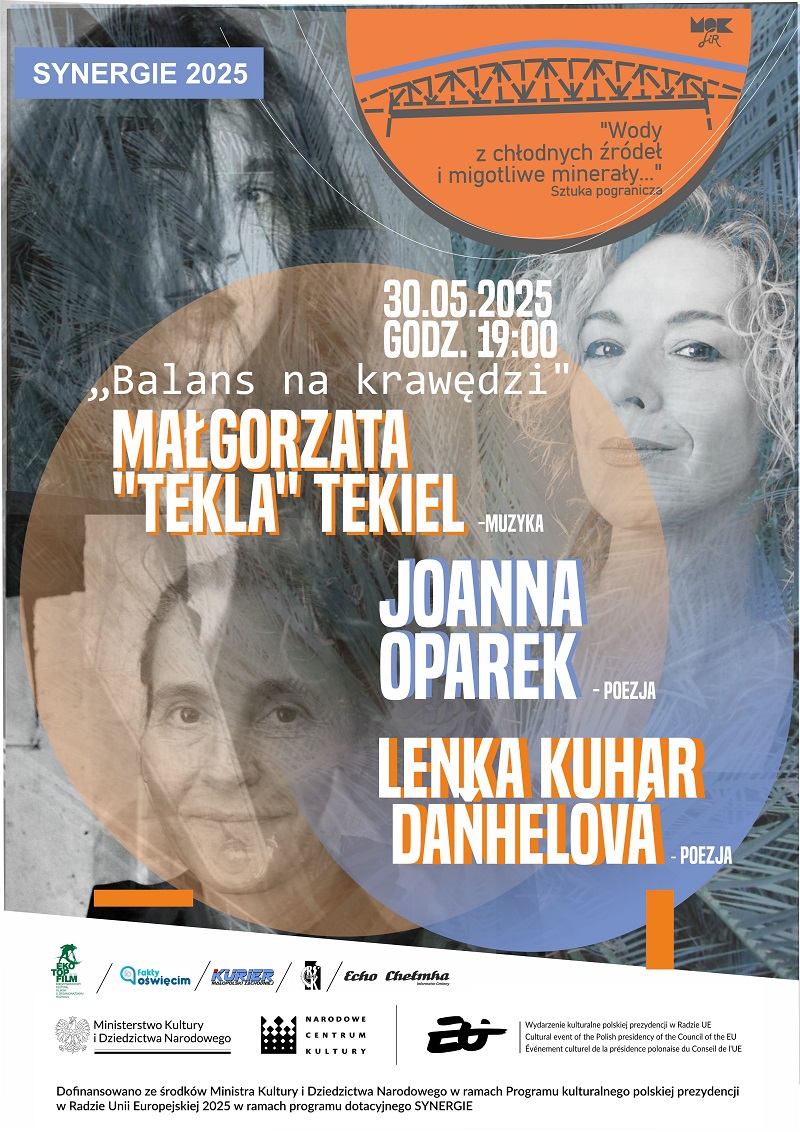 Plakat wydarzenia artystycznego pn. „Balans na krawędzi”.