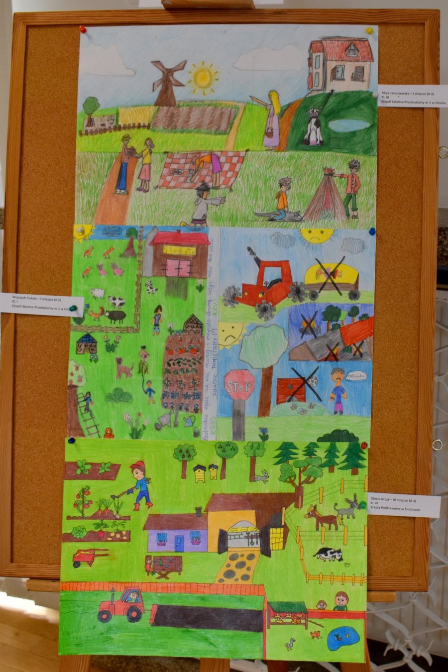 Prace zgłoszone do XV Ogólnopolskiego Konkursu Plastycznego dla dzieci „Wioski bez troski”.