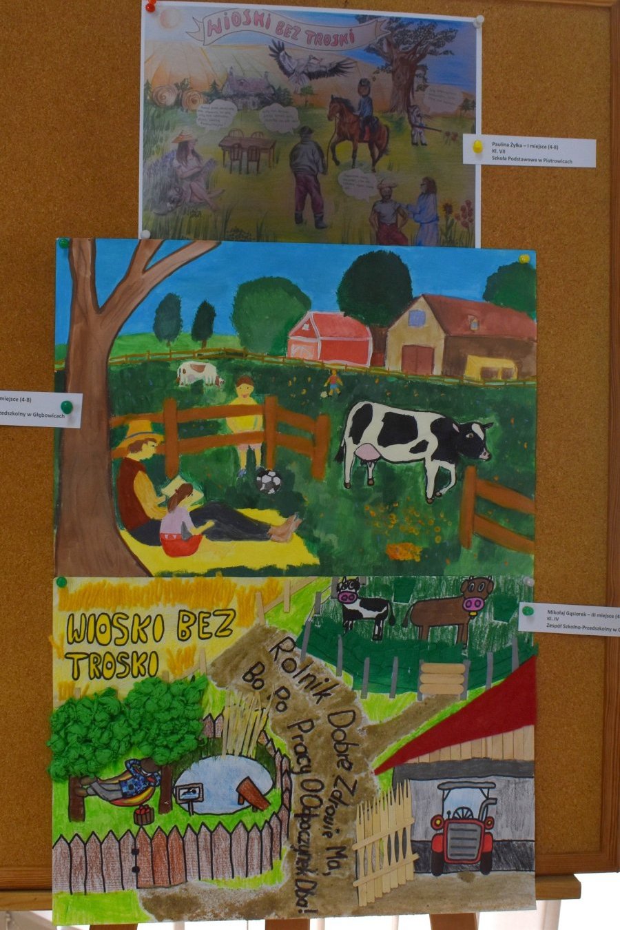 Prace zgłoszone do XV Ogólnopolskiego Konkursu Plastycznego dla dzieci „Wioski bez troski”.